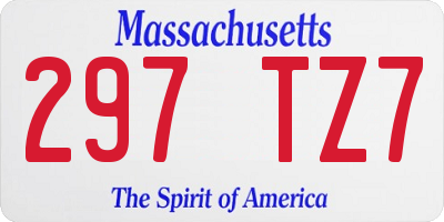 MA license plate 297TZ7