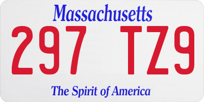MA license plate 297TZ9