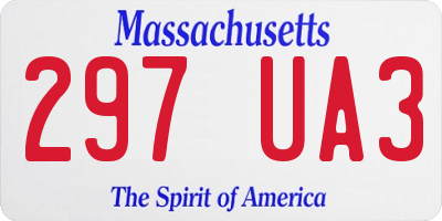 MA license plate 297UA3