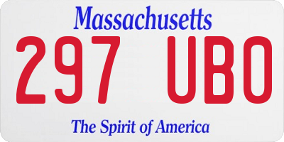 MA license plate 297UB0