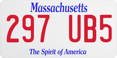 MA license plate 297UB5