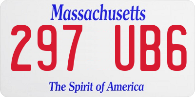MA license plate 297UB6