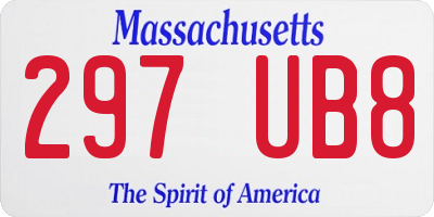 MA license plate 297UB8