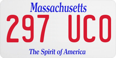 MA license plate 297UC0