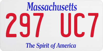MA license plate 297UC7