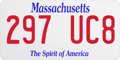MA license plate 297UC8