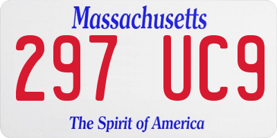 MA license plate 297UC9