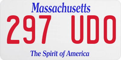 MA license plate 297UD0