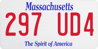 MA license plate 297UD4