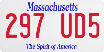 MA license plate 297UD5