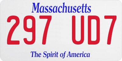 MA license plate 297UD7