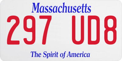 MA license plate 297UD8