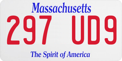 MA license plate 297UD9