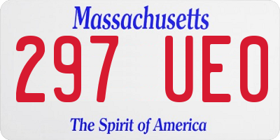 MA license plate 297UE0
