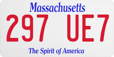 MA license plate 297UE7