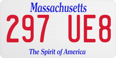 MA license plate 297UE8