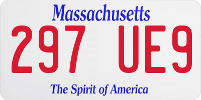 MA license plate 297UE9