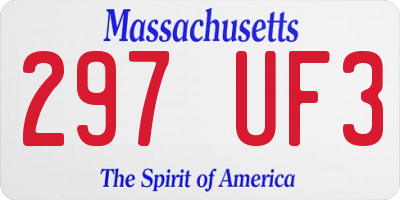 MA license plate 297UF3
