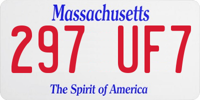 MA license plate 297UF7