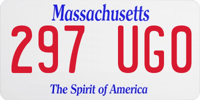 MA license plate 297UG0