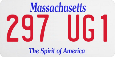 MA license plate 297UG1