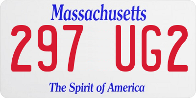 MA license plate 297UG2