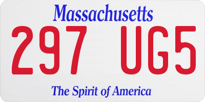 MA license plate 297UG5