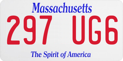 MA license plate 297UG6