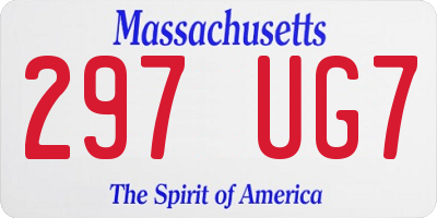 MA license plate 297UG7