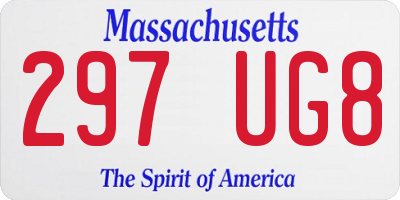MA license plate 297UG8