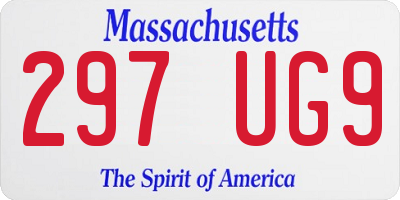 MA license plate 297UG9