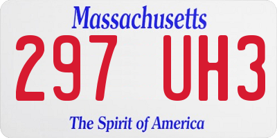 MA license plate 297UH3