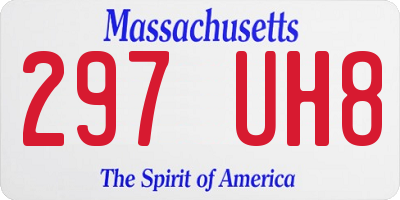 MA license plate 297UH8