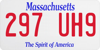 MA license plate 297UH9