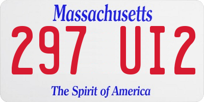 MA license plate 297UI2