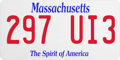 MA license plate 297UI3
