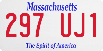MA license plate 297UJ1