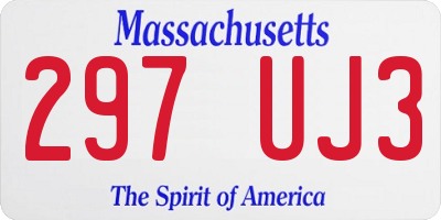 MA license plate 297UJ3