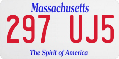 MA license plate 297UJ5