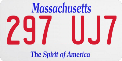 MA license plate 297UJ7