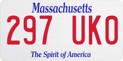 MA license plate 297UK0