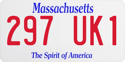 MA license plate 297UK1