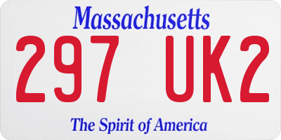 MA license plate 297UK2