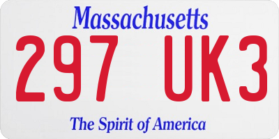 MA license plate 297UK3