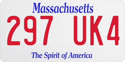 MA license plate 297UK4