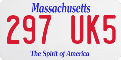 MA license plate 297UK5