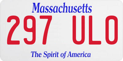 MA license plate 297UL0