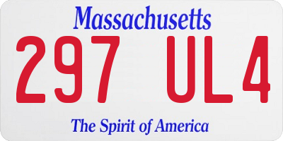 MA license plate 297UL4