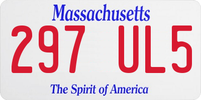 MA license plate 297UL5