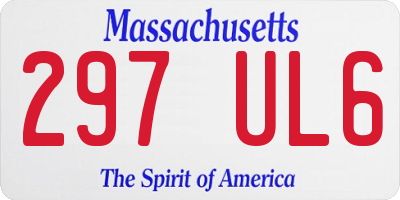 MA license plate 297UL6